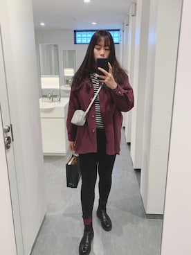 「archives（アルシーヴ）のアイテム（その他アウター）」を使った、一朵浪花浪呀浪さん（レディース・167cm）の冬コーディネート