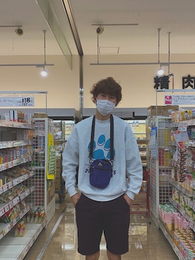 「HANES（ヘインズ）のアイテム（スウェット）」を使った、たーーさん（メンズ・180cm）の春コーディネート