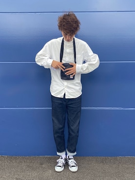 「CHUMS（チャムス）のアイテム（ショルダーバッグ）」を使った、たーーさん（メンズ・180cm）の秋コーディネート