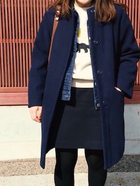 「メゾン キツネ(MAISON KITSUNE)」｜「アイテム（ダウンジャケット/コート）」を使った、harさん（レディース・152cm）の春コーディネート