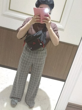 「ショッピング」｜「アイテム（ハンチング/ベレー帽）」を使った、im____さん（レディース・154cm）の夏コーディネート