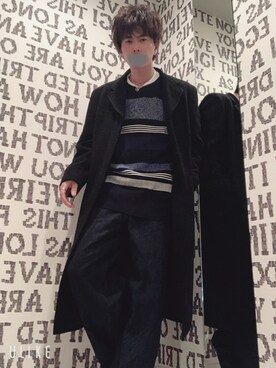 「NANO universe（ナノユニバース）のアイテム（チェスターコート）」を使った、yu-yaさん（メンズ・177cm）の冬コーディネート
