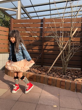 「ミックスコーデ」｜「アイテム（ジャケット/アウター）」を使った、kuuさん（キッズ・90cm）の冬コーディネート