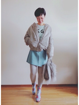 「MSGM（エムエスジーエム）のアイテム（スウェット）」を使った、eriiiさん（レディース・157cm）の春コーディネート