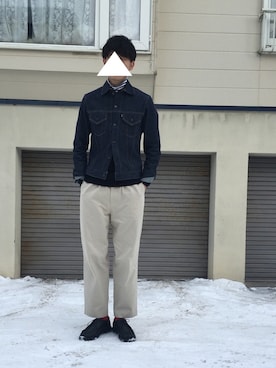 「Scye（サイ）のアイテム（デニムジャケット）」を使った、UTさん（メンズ・185cm）の冬コーディネート