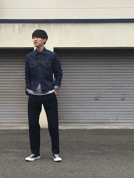 「Scye（サイ）のアイテム（デニムジャケット）」を使った、UTさん（メンズ・185cm）の夏コーディネート