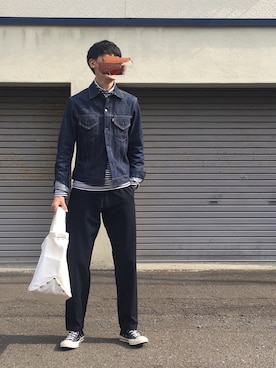 「Scye（サイ）のアイテム（デニムジャケット）」を使った、UTさん（メンズ・185cm）の秋コーディネート