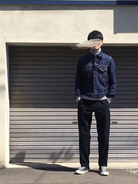 「Scye（サイ）のアイテム（デニムジャケット）」を使った、UTさん（メンズ・186cm）の春コーディネート