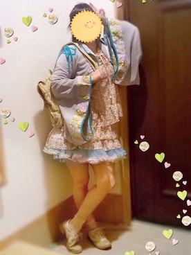 「BODYLINE（ボディライン）のアイテム（スカート、ブルー系）」を使った、はねはねさん（レディース・162cm）の春コーディネート