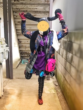 「MAD（マッド）のアイテム」を使った、はねはねさん（レディース・162cm）の冬コーディネート