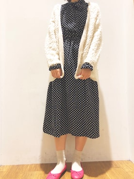 「SEVENDAYS=SUNDAY（セブンデイズサンデイ）のアイテム（バレエシューズ）」を使った、あいりんさん（レディース・158cm）の冬コーディネート