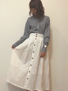「コーディネート」｜「アイテム（アナログ腕時計）」を使った、あいりんさん（レディース・158cm）の春コーディネート