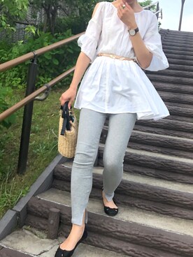 「コーディネート」｜「アイテム（アナログ腕時計）」を使った、あいりんさん（レディース・158cm）の春コーディネート