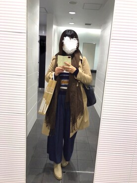 「テチチ(Te chichi)」｜「アイテム（トレンチコート）」を使った、かなこさん（レディース・155cm）の秋コーディネート