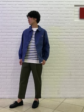 「orcival」｜「アイテム（カバーオール）」を使った、HASHIMOTOさん（メンズ・175cm）の春コーディネート