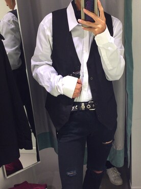 「H&M（エイチ・アンド・エム）のアイテム（ジャケット/アウター）」を使った、ヤナスさん（メンズ・170cm・10代）の春コーディネート