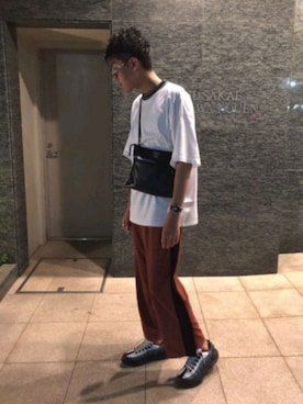 「THEE（シー）のアイテム（パンツ）」を使った、ユポリォさん（メンズ・182cm）の夏コーディネート