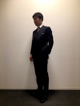 「アイテム（スーツベスト、グレー系）」を使った、masa19271927さん（メンズ・178cm）の冬コーディネート