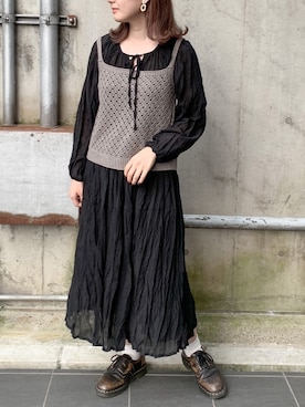 ワンピースを使った しわ加工 の人気ファッションコーディネート 年齢 歳 24歳 Wear