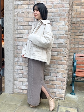 「スクエアトゥ」｜「アイテム（マウンテンパーカー）」を使った、Rayさん（レディース・159cm）の冬コーディネート