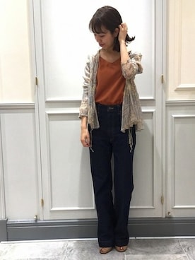 「plage（プラージュ）のアイテム（デニムパンツ）」を使った、Mayuさん（レディース・159cm）の春コーディネート