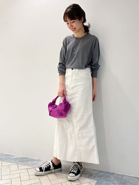 「クルーネック」｜「アイテム（その他シューズ）」を使った、Mayuさん（レディース・159cm）の冬コーディネート