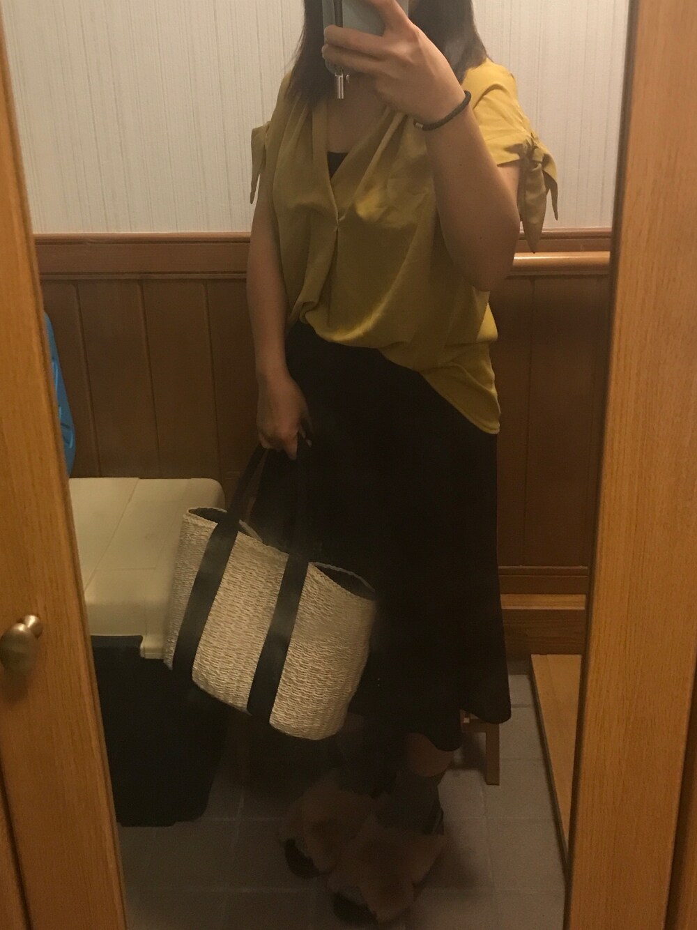 「GUのアイテム（サンダル、ベージュ系）」を使った、yuuuuukaaaaaさん（レディース・162cm）の夏コーディネートの1枚目の写真