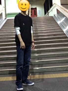 「ワンポイント(柄)」｜わんこさん（メンズ・163cm）の春コーディネート