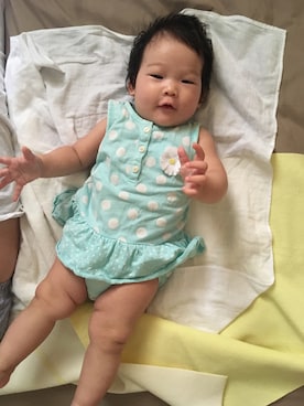 「Carter's（カーターズ）のアイテム（ワンピース/ドレス）」を使った、reyさん（キッズ・70cm）の夏コーディネート