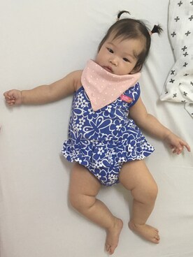 「Carter's（カーターズ）のアイテム（ワンピース/ドレス）」を使った、reyさん（キッズ・70cm）の秋コーディネート