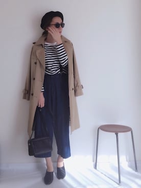 「ADAM ET ROPE'（アダムエロペ）のアイテム（ハンチング/ベレー帽）」を使った、minimalist_aponさん（レディース・152cm）の冬コーディネート