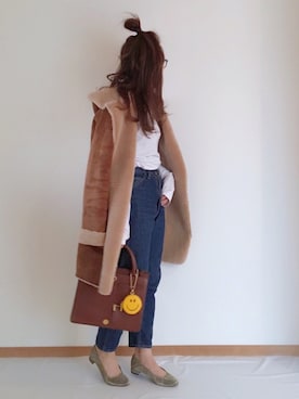 「URBAN RESEARCH（アーバンリサーチ）のアイテム（ムートンコート）」を使った、minimalist_aponさん（レディース・152cm）の冬コーディネート