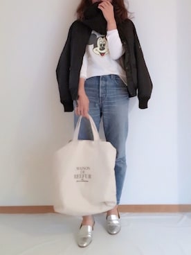 「ウエストイン」｜「アイテム（ブルゾン）」を使った、minimalist_aponさん（レディース・152cm）の冬コーディネート