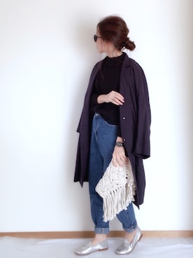「スプリングSENSEOFPLACE」｜「アイテム（その他アウター）」を使った、minimalist_aponさん（レディース・152cm）の春コーディネート