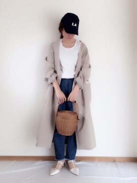 「ウエストイン」｜「アイテム（その他アウター）」を使った、minimalist_aponさん（レディース・152cm）の春コーディネート