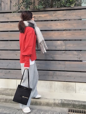 「ALLUMER（アリュメール）のアイテム（スウェット）」を使った、minimalist_aponさん（レディース・152cm）の秋コーディネート