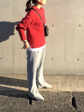 「ALLUMER（アリュメール）のアイテム（スウェット）」を使った、minimalist_aponさん（レディース・152cm）の春コーディネート