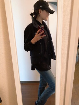 「Abercrombie&Fitch（アバークロンビーアンドフィッチ）のアイテム（ジャケット/アウター）」を使った、ろってさん（レディース・165cm）の春コーディネート