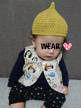 「no brand（ノーブランド）のアイテム（デニムジャケット）」を使った、RooooMIさん（キッズ・60cm）の秋コーディネート