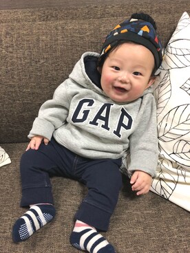 「GAPbaby」｜RooooMIさん（キッズ・70cm）の冬コーディネート