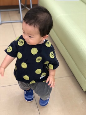 「BUDDY Lee（バディーリー）のアイテム（トップス）」を使った、RooooMIさん（キッズ・70cm）の夏コーディネート