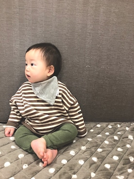 「アイテム（スウェット）」を使った、RooooMIさん（キッズ・90cm）の春コーディネート