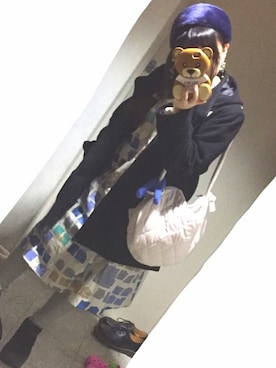 「blue」｜「アイテム（ヘアアクセサリー）」を使った、☁️ モさん（レディース・151cm）の冬コーディネート