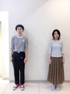 「VINTAGE（ヴィンテージ）のアイテム（スカート）」を使った、ayumiさん（レディース・167cm）の春コーディネート