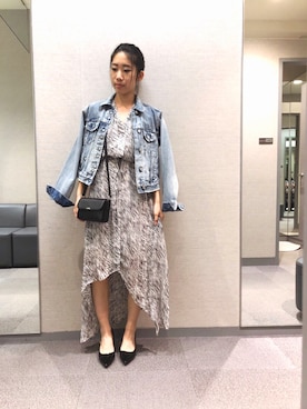 「シースルー」｜「アイテム（デニムジャケット）」を使った、Kazzyさん（レディース・154cm）の春コーディネート
