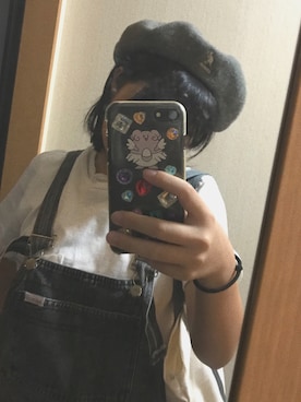 「Guess（ゲス）のアイテム（オールインワン・サロペット）」を使った、りこさん（レディース・155cm）の秋コーディネート