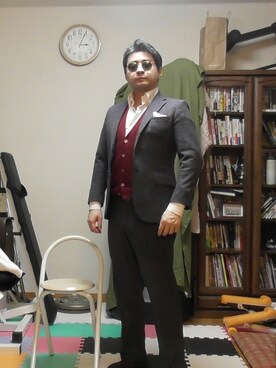 「Lands' End（ランズエンド）のアイテム（テーラードジャケット）」を使った、加藤智雅さん（メンズ・172cm）の春コーディネート