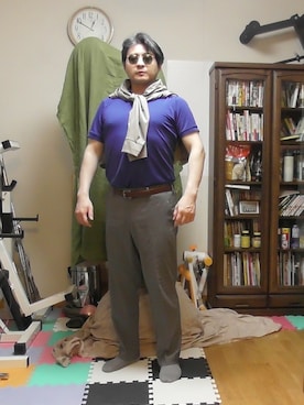 「＃カーディガン」｜加藤智雅さん（メンズ・172cm）の夏コーディネート