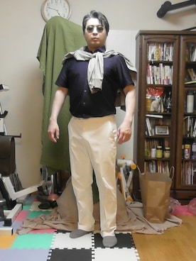 「＃カーディガン」｜加藤智雅さん（メンズ・172cm）の夏コーディネート