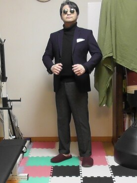 「Lands' End（ランズエンド）のアイテム（テーラードジャケット）」を使った、加藤智雅さん（メンズ・172cm）の夏コーディネート